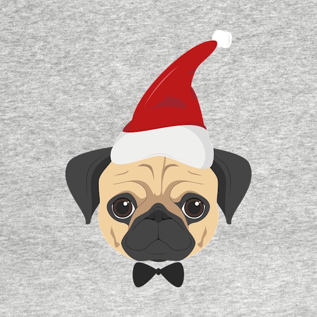 Christmas Santa Pug by JunkyDotCom